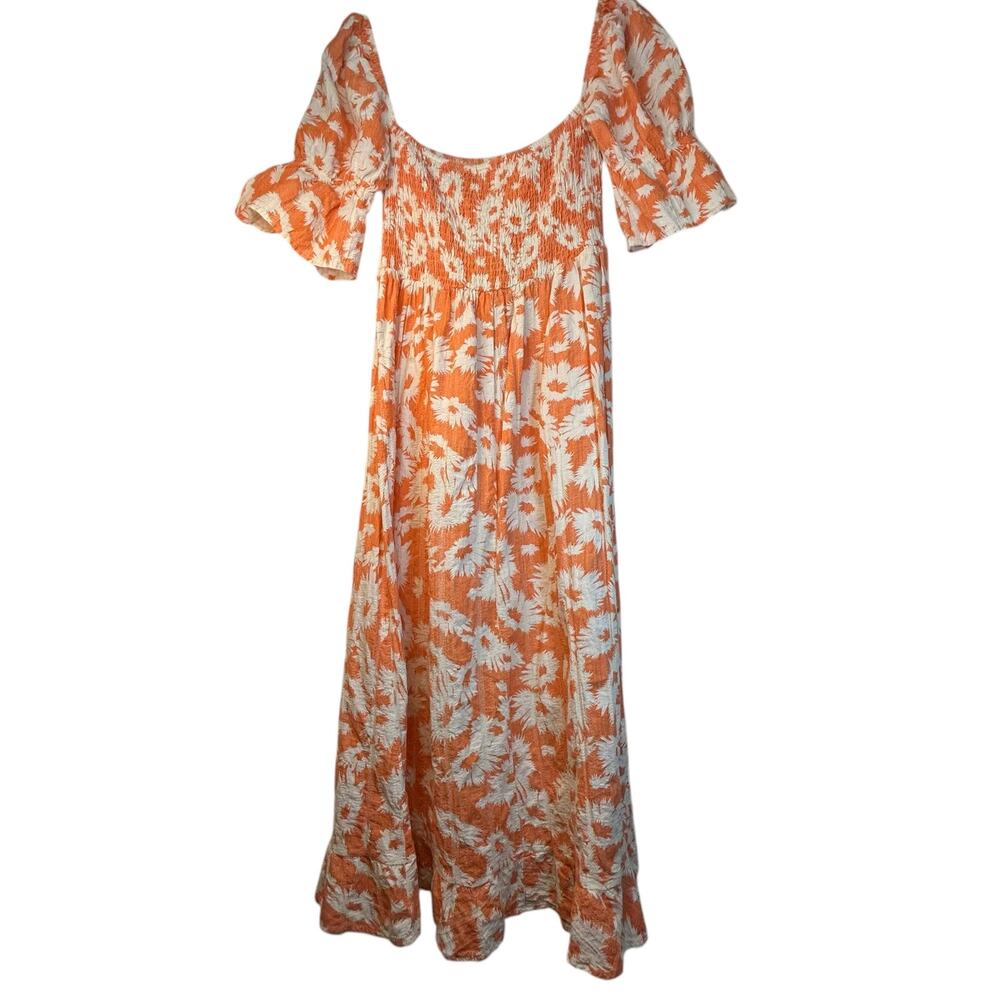 Karlie Off Shoulder Orange and White Dress - Size L - Picture 10 of 10